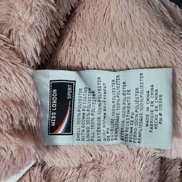 Miss London Women's Hooded Fleece Lined Jacket Gree and Black Size Medium - Picture 4 of 4